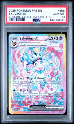 2025 POKEMON PRE EN-PRISMATIC EVOLUTIONS #156 SYLVEON EX PSA 10 - Image 1