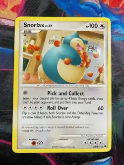 Pokemon Snorlax Rising Rivals Rare Regular Basic 33/111 2009 English 100 HP - Image 1