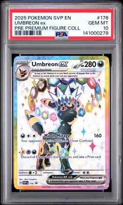 2025 POKEMON PRISMATIC EVOLUTIONS PREMIUM FIGURE COLLECTION UMBREON EX PSA 10 - Image 1