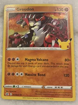 Pokemon TCG - GROUDON #017/025 Holo Rare 2021 Pokemon Celebrations 25th Anniv. - Image 2