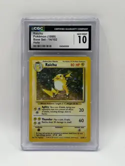 1999 Pokemon Base Set Raichu Holo CGC 10 #14/102 - Image 1