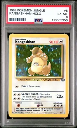 1999 POKEMON JUNGLE #5 KANGASKHAN HOLO PSA 6 EX MT - Image 1