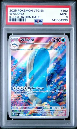 Wailord Illustration Rare Pokemon Jtg En-Journey Together 162 NM PSA 9 - Image 1