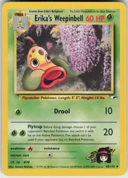 Erika's Weepinbell 48/132 Uncommon Gym Heroes Pokemon Lightly Played - Image 1