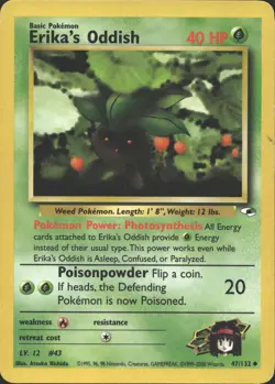 ERIKA'S ODDISH 47/132 UNCOMMON GYM HEROES POKEMON UNLIMITED MP - Image 2