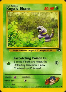 KOGA'S EKANS 77/132 COMMON GYM CHALLENGE POKEMON UNLIMITED MP - Image 2