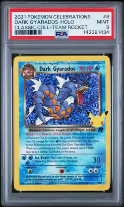 2021 POKEMON CELEBRATIONS DARK GYARADOS HOLO #8 PSA 9 MINT - Image 1