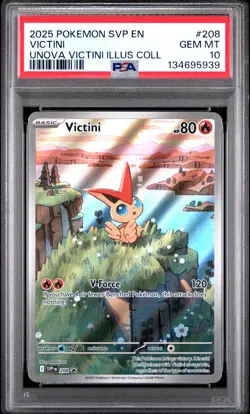 2025 POKEMON SVP EN-SV BLACK STAR PROMO #208 VICTINI PSA 10 - Image 1