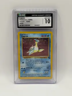 💎 Gem Mint 10 CGC Pokemon Lapras Fossil 25/62 1999 English - Image 1
