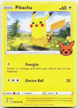 Pikachu Promo Trick or Trade BOOster 049/203 NM/M Pokemon - Image 1