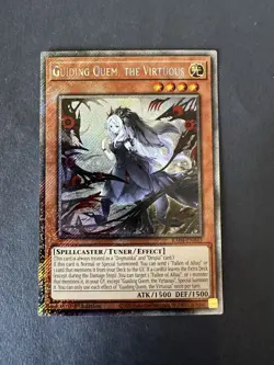 Yugioh! 1x Guiding Quem, the Virtuous RA04-EN043 Platinum Secret Rare 1st Ed NM - Image 1