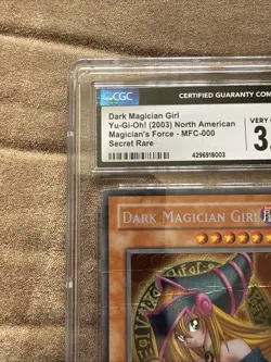 2003 Yu-Gi-Oh! Dark Magician Girl Secret Rare CGC 3.5 MFC Magician’s Force VG+ - Image 3