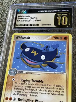 Pokemon EX Deoxys 28/107 Rare Card - Whiscash CGC Pristine 10 - Image 2