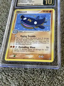 Pokemon EX Deoxys 28/107 Rare Card - Whiscash CGC Pristine 10 - Image 4