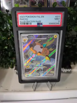 Pokemon Sv02: Paldea Evolved Raichu Holo Illustration Card 211/193 PSA 9 Mint - Image 1
