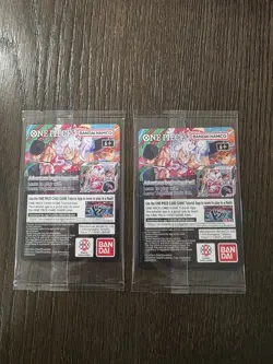 Bandai One Piece CCG US Voyage Monkey D. Luffy Foil 2 Card Lot with 2 posters. - Image 2