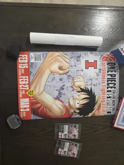 Bandai One Piece CCG US Voyage Monkey D. Luffy Foil 2 Card Lot with 2 posters. - Image 3