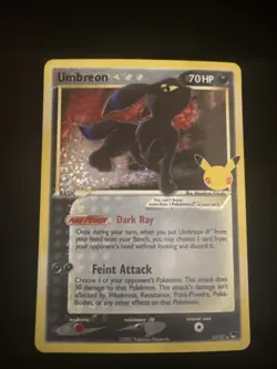 Umbreon Gold Star 17/17 - Pokemon Celebrations 25th Anniversary Holo Rare - Image 1