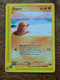 POKEMON TCG 1 COMMON DIGLETT 50/144 SKYRIDGE 2003 E-READER ERA WOTC FINAL SET LP - Image 1