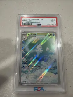 2025 Pokemon WHT EN-White Flare Vanillish #112 Illustration Rare PSA 9 - Image 1