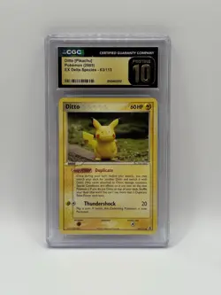Pokemon Ditto [Pikachu] EX Delta Species #63 CGC 10 Pristine! Pop 14! - Image 1