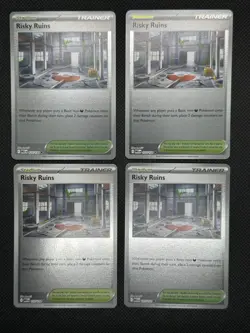 4x Pokemon TCG, Risky Ruins 127/132 Me01: Mega Evolution Reverse Holo Playset x4 - Image 1