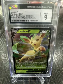 2021 Pokemon Sword & Shield Black Star Promos Leafeon V #SWSH194 ** CGC 9** - Image 1
