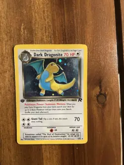 Pokemon TCG Dark Dragonite 5/82 Team Rocket 1st Edition Holo Rare - Image 1