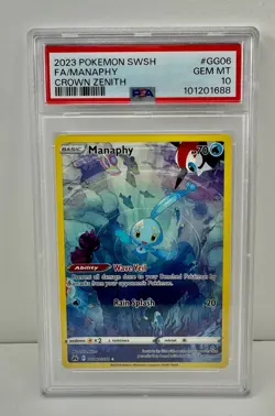 2023 Pokemon Sword & Shield Crown Zenith #GG06 Full Art/Manaphy PSA 10 - Image 1