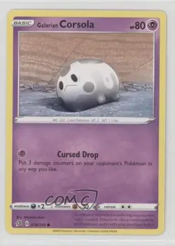 Galarian Corsola Pokemon Sword & Shield Rebel Clash #078 - Image 1