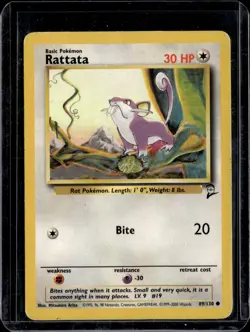 Rattata - 89/130 / Regular Base Set 2 Unlimited 2000 (HP) / Pokemon TCG - Image 1