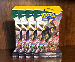 Lot of (4) Pokemon TCG Sword & Shield Evolving Skies Sleeved Booster Packs NEW - Image 1