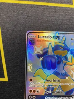 Pokemon Lucario GX Full Art Shiny Holo Rare SV64/SV94 Hidden Fates 210 HP - Image 2