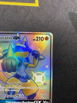 Pokemon Lucario GX Full Art Shiny Holo Rare SV64/SV94 Hidden Fates 210 HP - Image 3
