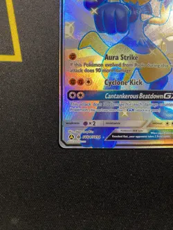 Pokemon Lucario GX Full Art Shiny Holo Rare SV64/SV94 Hidden Fates 210 HP - Image 4