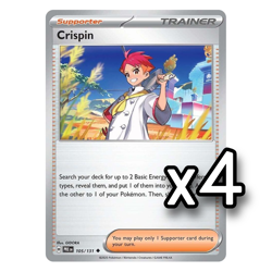 4x Crispin 105/131 Prismatic Evolutions Pokemon Playset x4 - Image 1