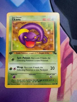 Pokemon TCG Ekans Fossil 46 Regular 1st Edition Common - Image 1