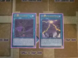YUGIOH MOUND OF THE BOUND CREATOR ULTRA DRL3 + FALLEN PARADISE DUSA ULTRA NM - Image 1