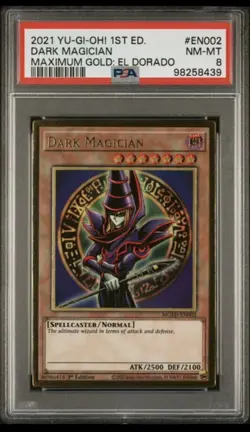 2021 Dark Magician 1st ED Maximum Gold El Dorado Yu-Gi-Oh #EN002 PSA 8 - Image 1