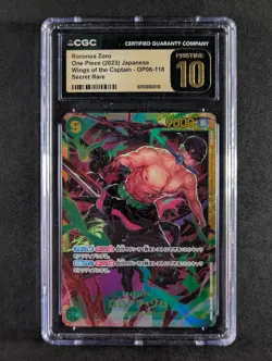 2023 One Piece RORONOA ZORO #OP06-118 Secret Rare Japanese CGC 10 Black Label - Image 1