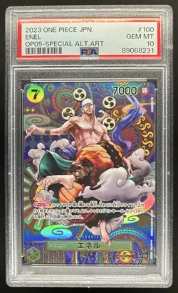 2023 One Piece New Era Japanese Enel Special Alt Art #OP05-100 PSA 10 GEM MINT - Image 1