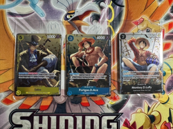 One Piece English OP-13 Mini Tin Vol 2 Set of 3 Promo Foil Sealed Luffy Sabo Ace - Image 1