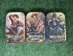 One Piece Tin Pack Set Vol 2 Set of 3 | TS-02 OP-13 | Factory Sealed | Bandai - Image 1
