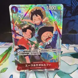One Piece TCG Ace, Sabo & Luffy Alt Art Japanese OP13-007 Carrying on His Will - Image 1