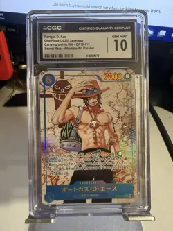 CGC Gem Mint 10 Portgas D. Ace One Piece (2025) Japanese OP13-119 - SEC Alt Art - Image 1