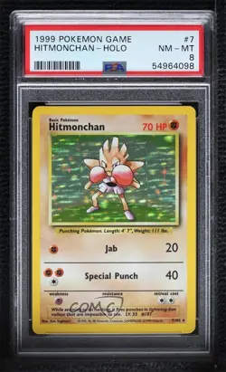 Hitmonchan Holo Pokemon Base Set PSA 8 1999 - Image 1