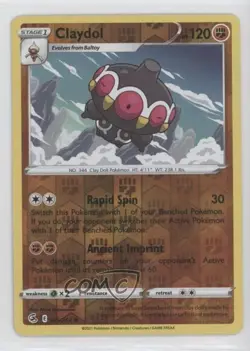 Claydol Reverse Foil Pokemon Sword & Shield Fusion Strike #145 - Image 1