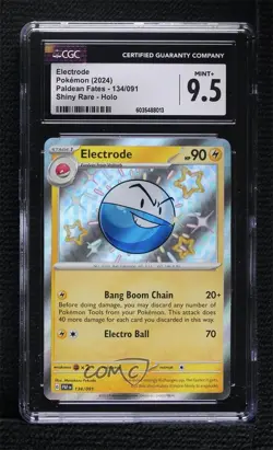 Shiny Rare - Electrode Pokemon Scarlet & Violet Paldean Fates CGC 9.5 Mint+ - Image 1