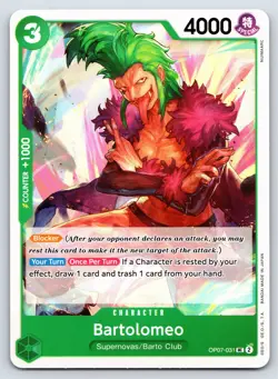 One Piece - OP07-031 - Bartolomeo - UC - US Seller - Image 1