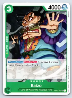 One Piece - OP01-052 Raizo - UC - US Seller - Image 1